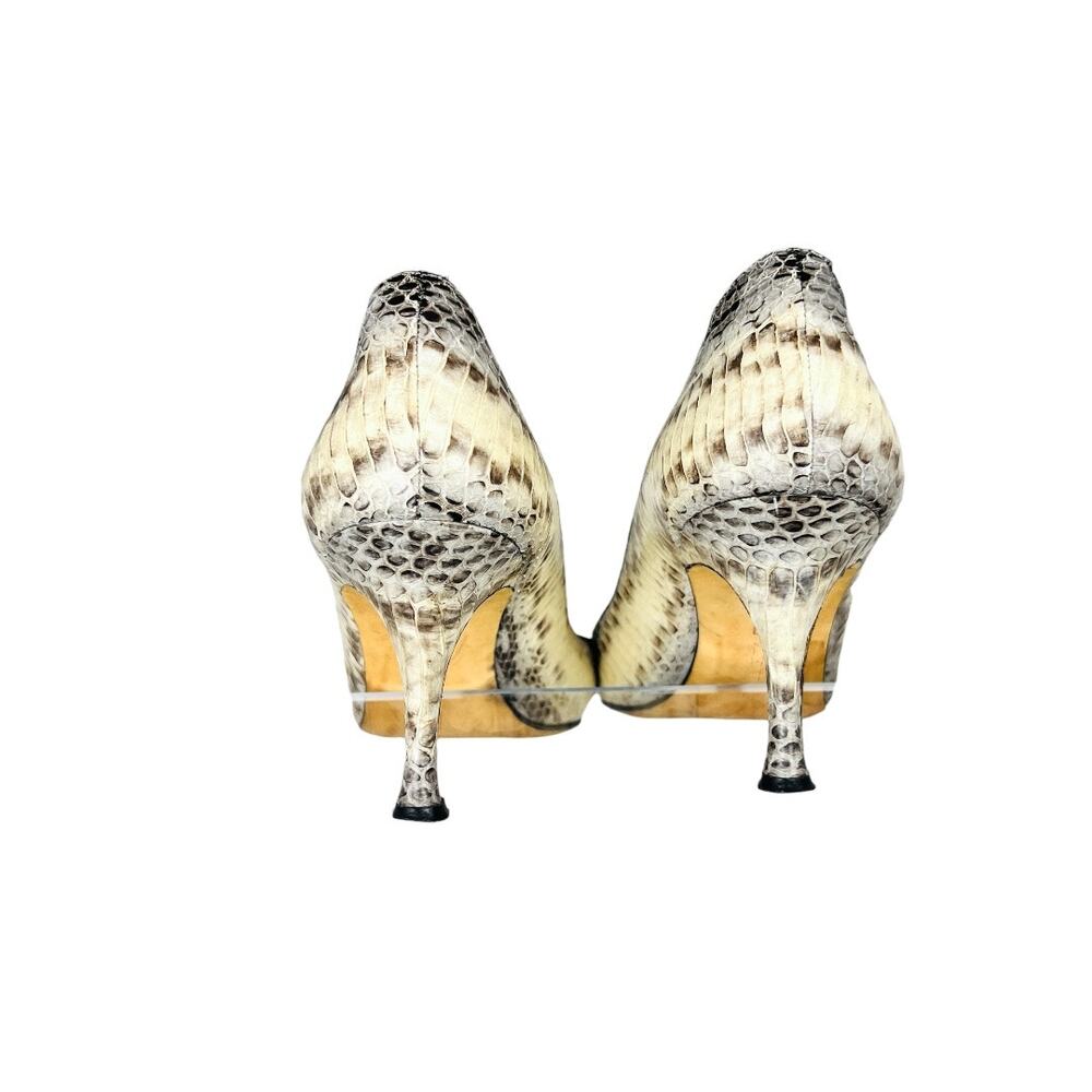 Manolo Blahnik Python Snakeskin & Suede Cutout Pu… - image 4